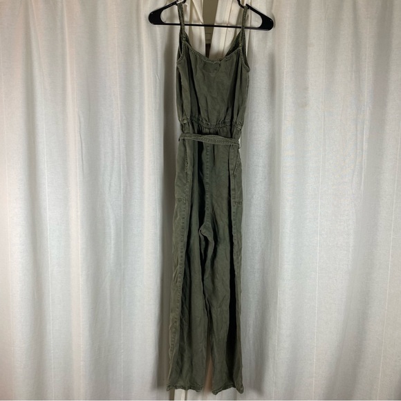 Abercrombie & Fitch Womens Medium Jumpsuit Wrap Front Utility Green Safari - Picture 8 of 8